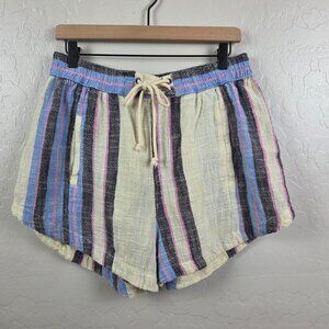 Free People Kalli Stripe Board Short in Sand Combo Size Medium Beach Coastal NEW